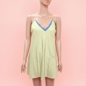 Prince Mint Chemise with Sapphire Lace Accents